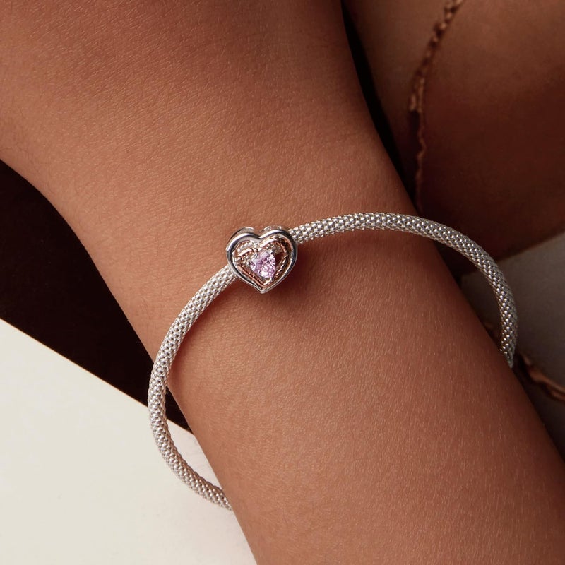VOROCO Store 925 Sterling Silver Love Heart Charm for Charm Bracelet, Christmas Mother's Day Birthday Perfect Jewelry Gifts for Mom Grandma Daughter Friend Sister - Image 3
